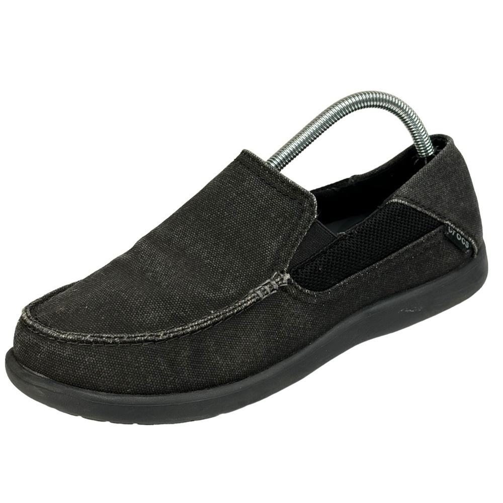 Men’s Crocs Heather Gray Fabric Slip On Rubber Sole Size 8 Gently Worn No Flaws